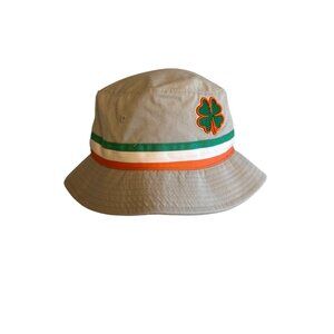 Irish Clover Patch & Stripe Design One Size Cotton  Bucket Hat St. Patrick
